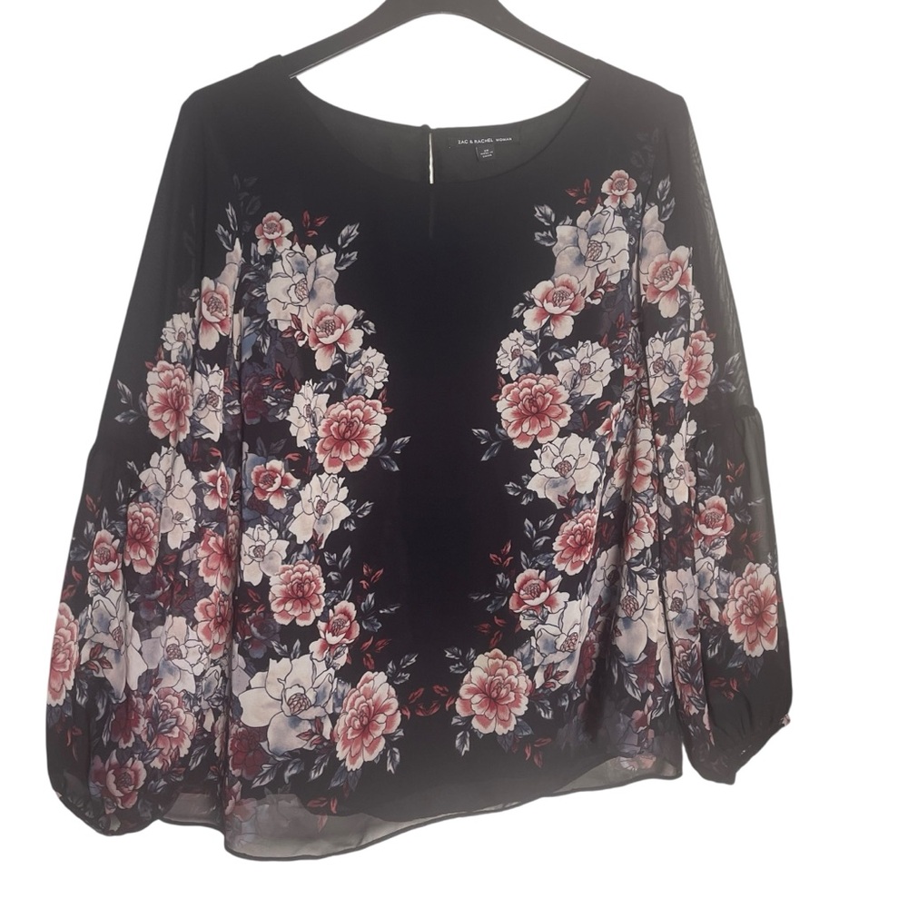 Zac & Rachel Floral‎ Black Relaxed Blouse